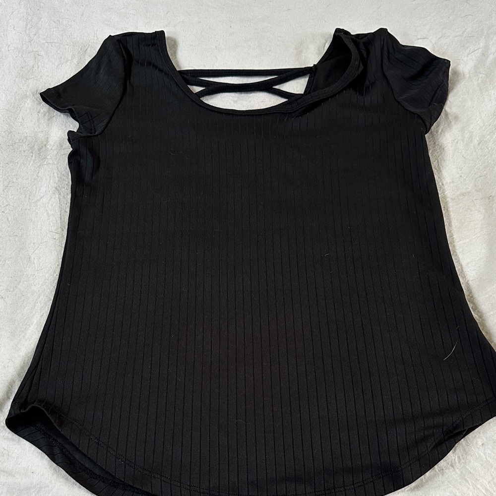 Chic Black Short Sleeve Women's Top